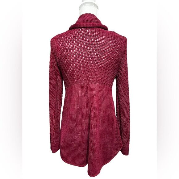 Wooden Ships Shawl Collar Hi-Low Hem Open Cardigan Sweater Luxury Knit M/L - Picture 4 of 6